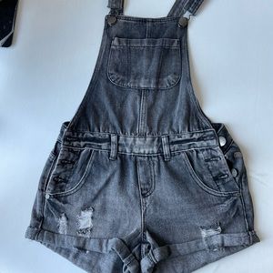 Black Denim Short Overall Size 0